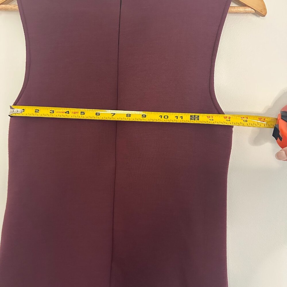 Women’s Burgundy Floral Mini Dress with Yellow Appliqué - Picture 8 of 9